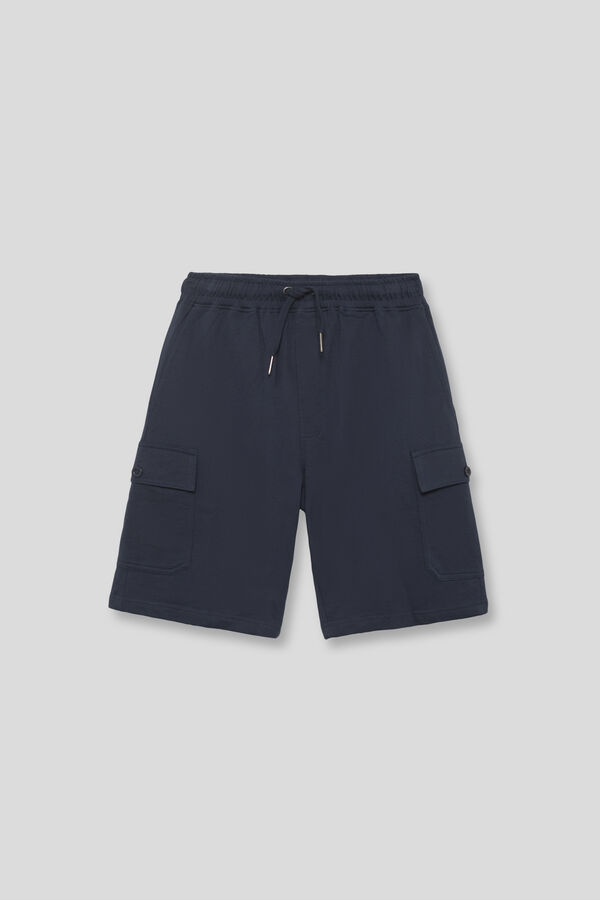 Street Monkey Malha de carga das Bermudas Azul