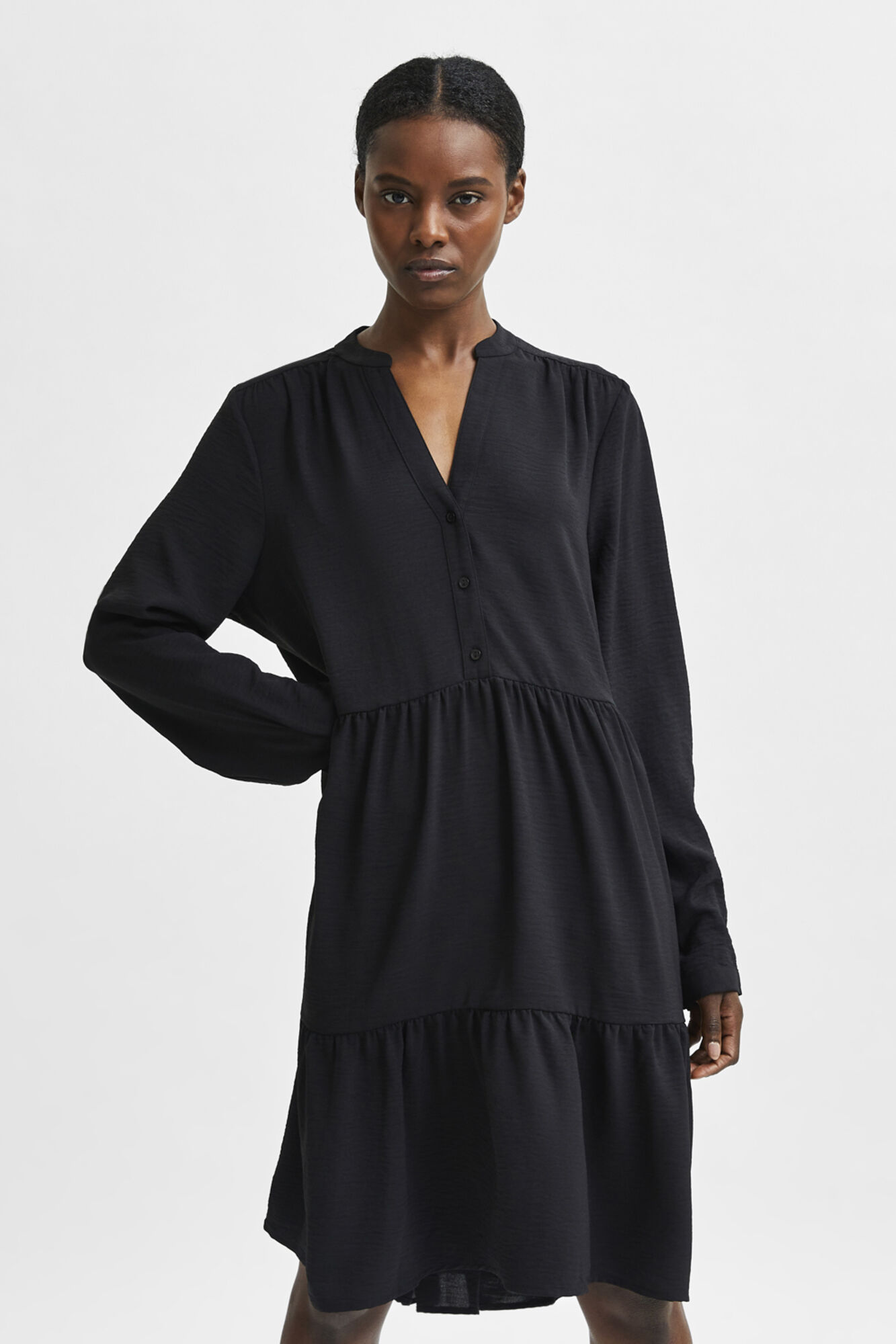 Ruffle sleeve shirt dress store