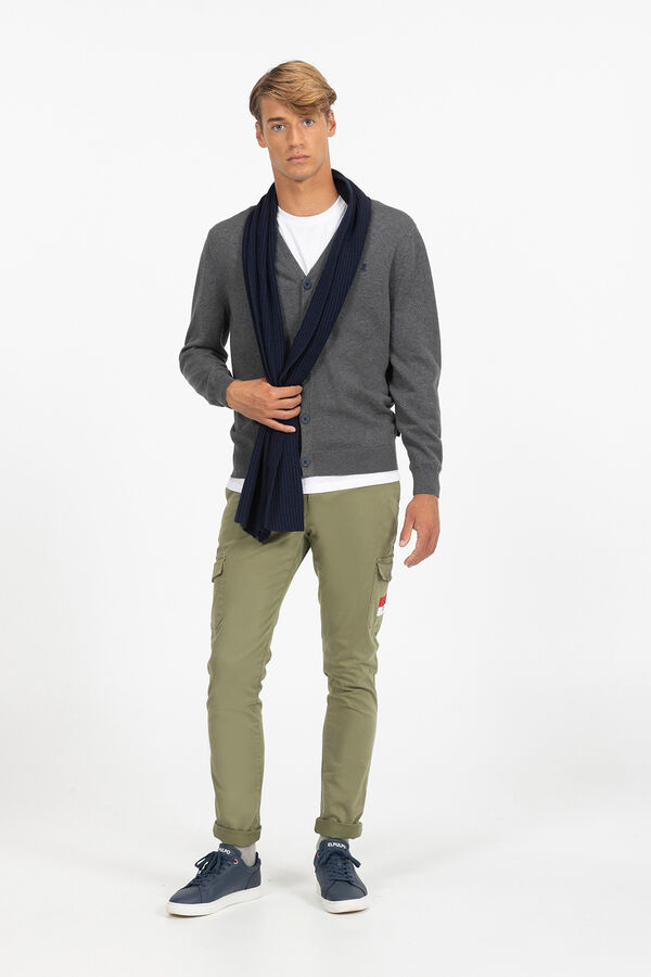 elPulpo C&aacute;rdigan basico logo bordado Gris