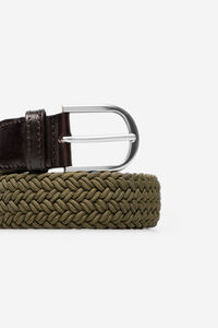 Cortefiel Elastic braided belt Kaki