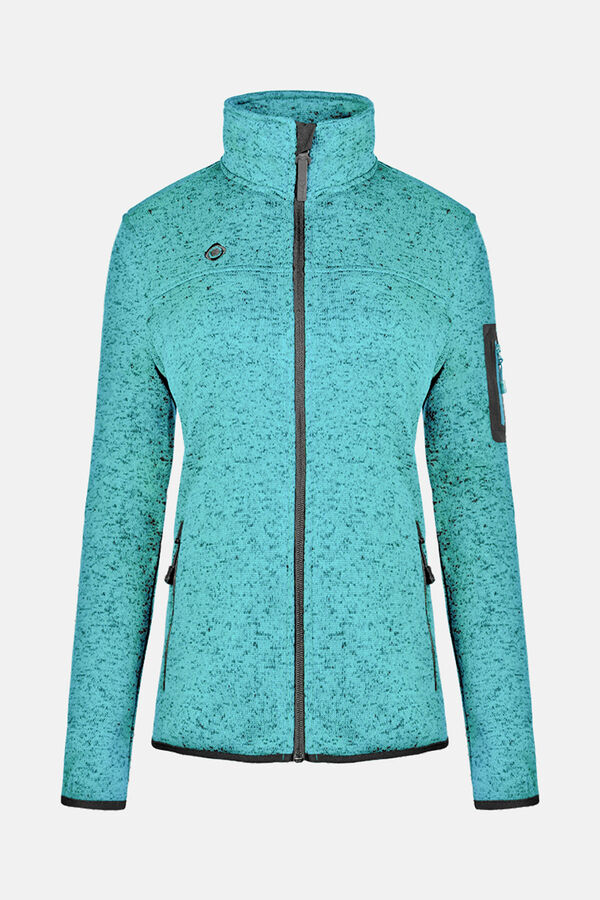 Cortefiel Jersey-knit fleece jacket Turquoise
