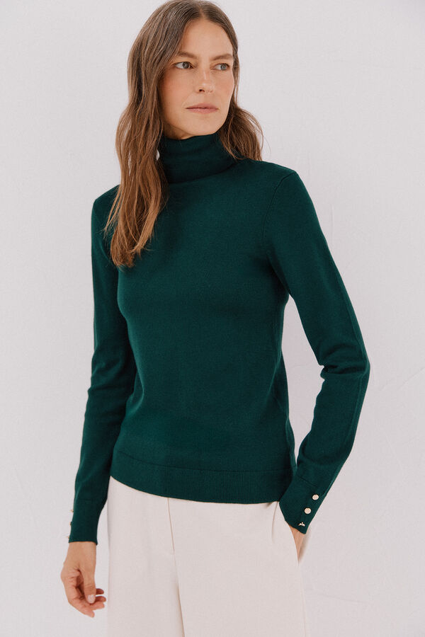 Cortefiel Jersey cuello vuelto Verde