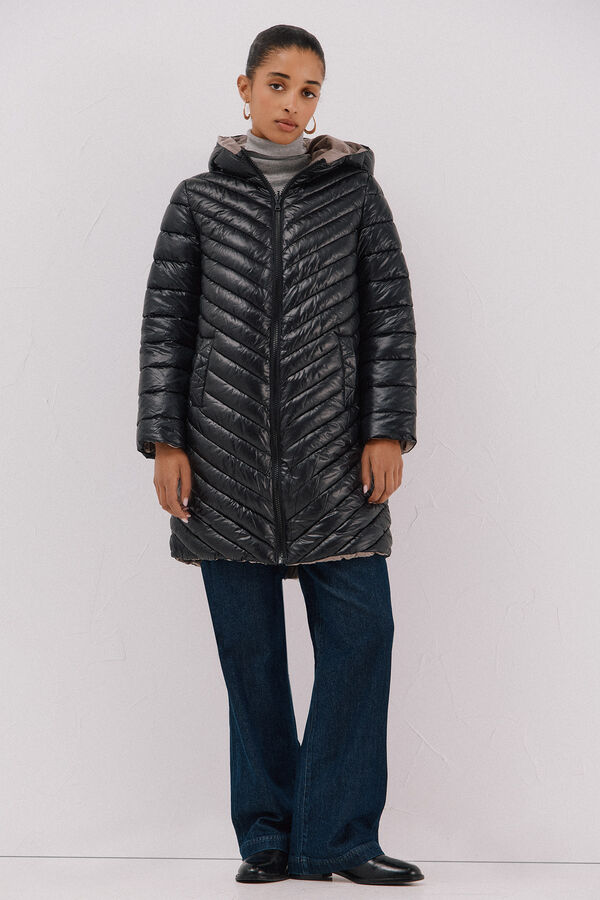 Cortefiel Reversible thermolite® anorak Black