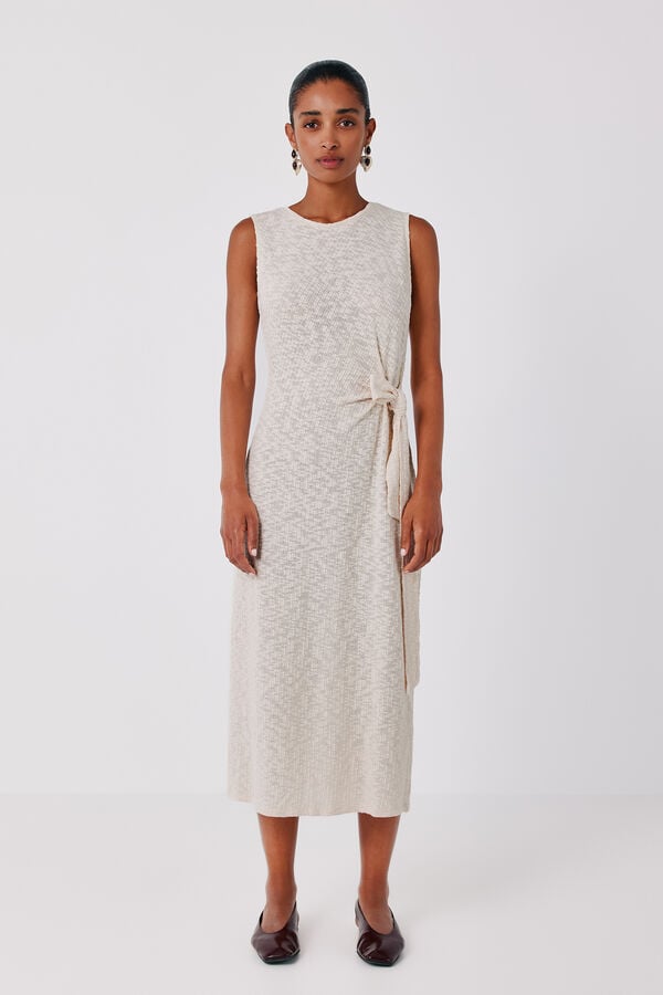 Cortefiel Rustic knot dress Ivory