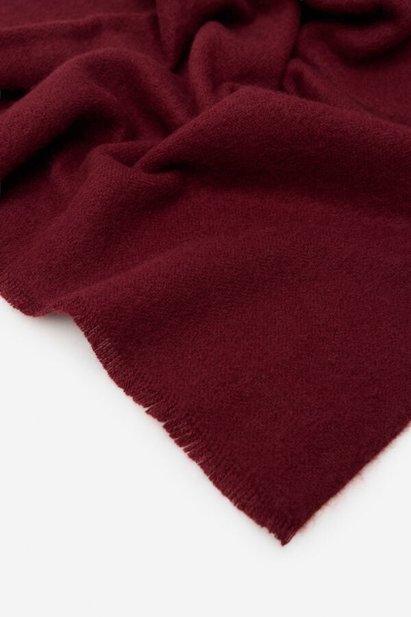 Cortefiel Basic plain jersey-knit scarf Maroon