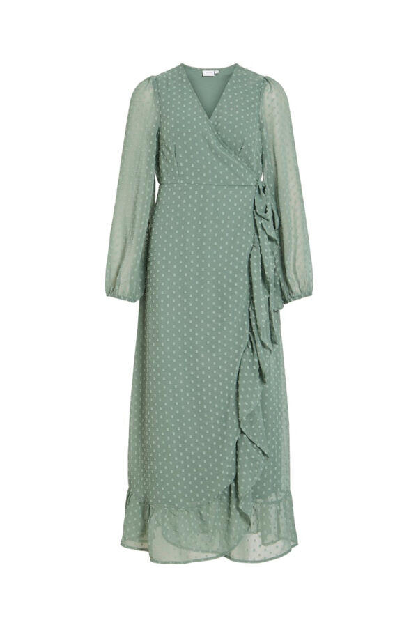 Vila Plumetis midi long dress Kaki