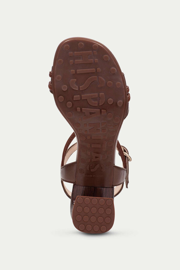 Hispanitas Sand&aacute;lia com adorno de pedras Castanho