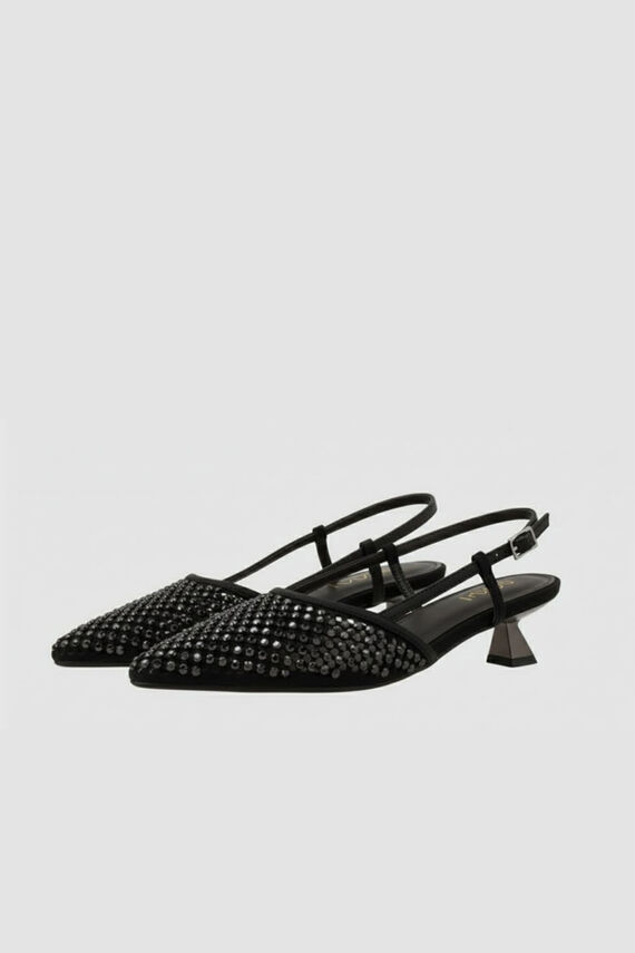 Zapatos de salón destalonados en ante
