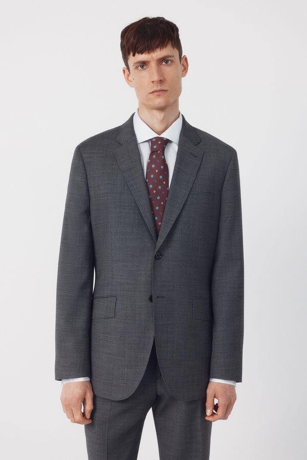Cortefiel Blazer dynamic gray structure Dark grey