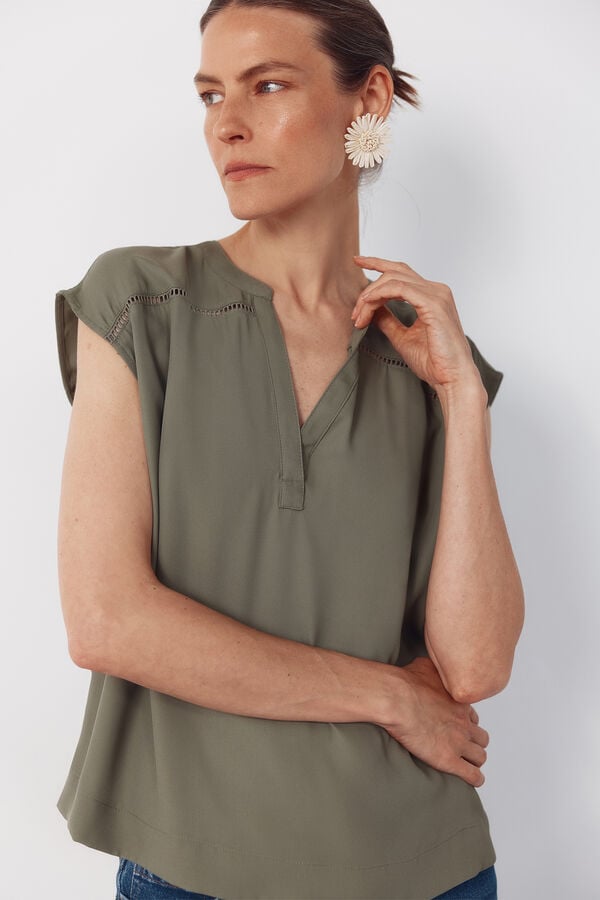 Cortefiel Entredos blouse Blue