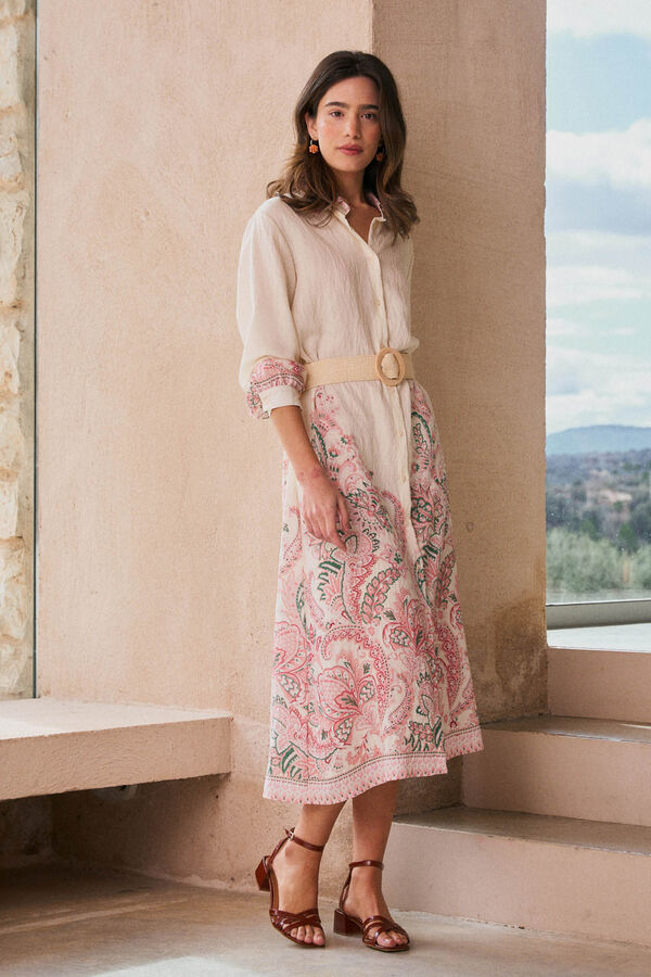 Polín Et Moi Vestido camisero Basilia Beige