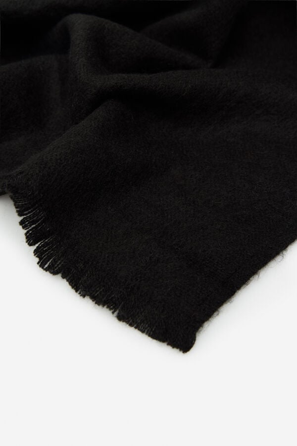 Cortefiel Basic plain jersey-knit scarf Black