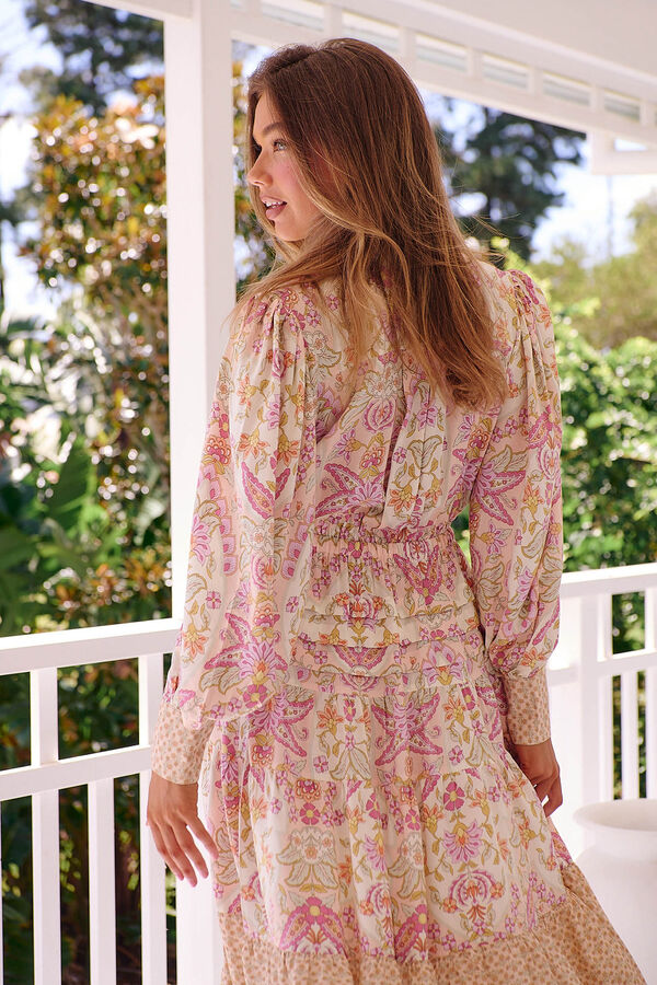 Jaase Vestido midi estampado Serenade Subiu