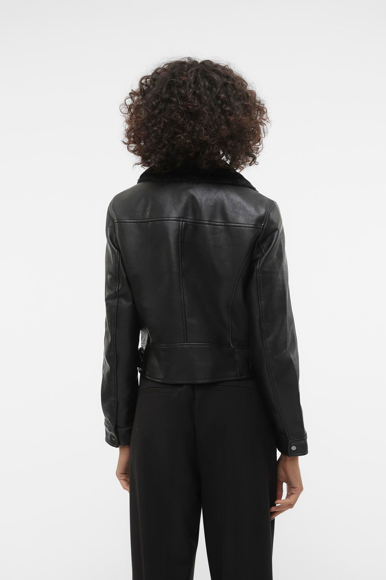 Women s faux faux leather jacket with zip fastening Women s jackets Cortefiel