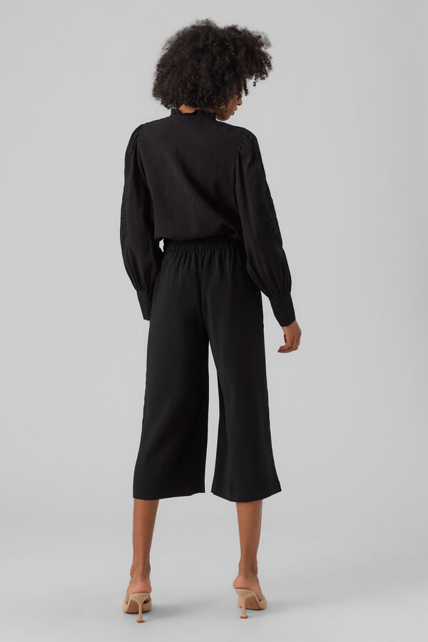 Cortefiel Culottes with elasticated waist Black