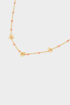 Cortefiel Short silver necklace  Orange