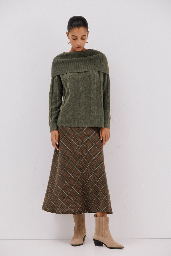 Cortefiel split leather elastic boot Nude