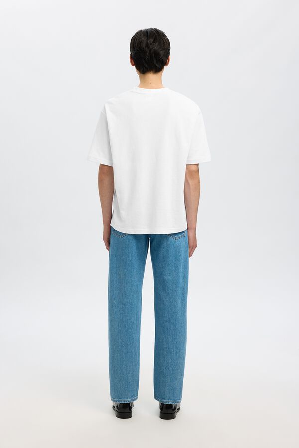 Selected T-shirt manga curta relax Branco