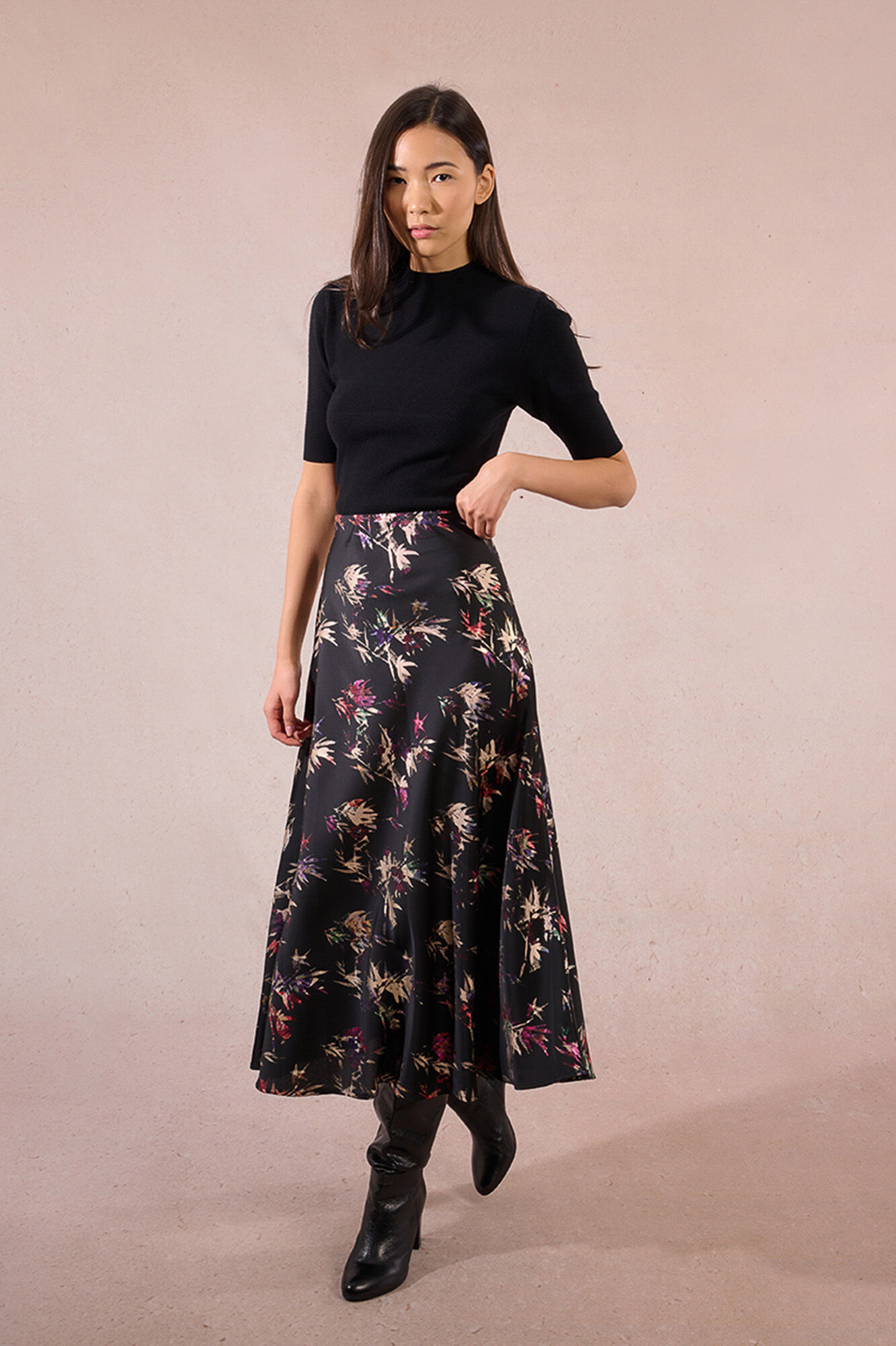 Molly Bracken Saia longa com estampado floral