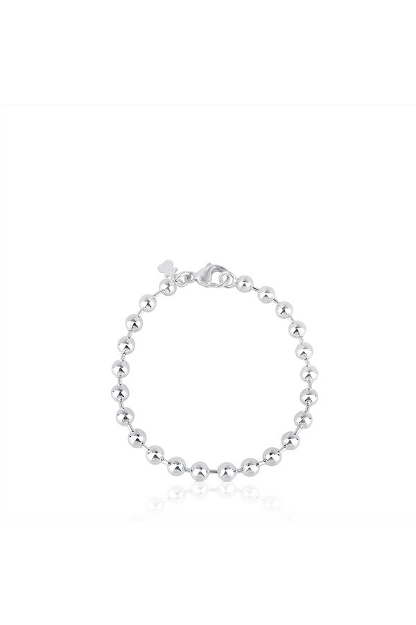 Cortefiel Basics silver ball bracelet Grey