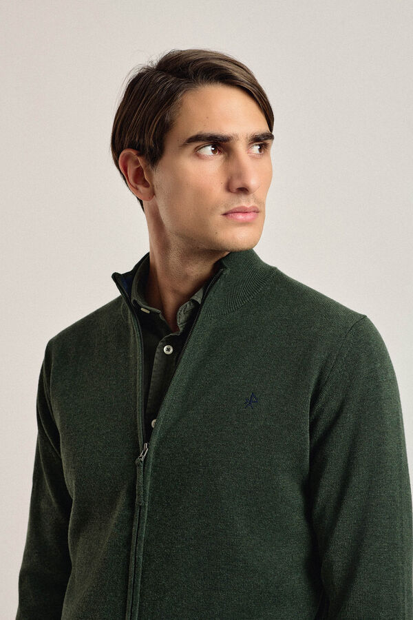 Valecuatro Valecuatro mock neck cardigan in green Green