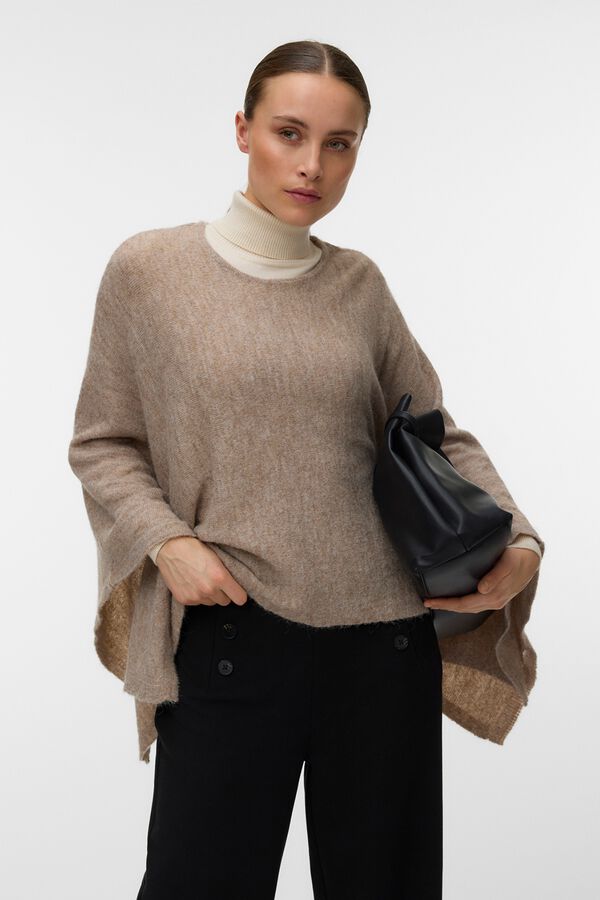 Vero Moda Fine knit poncho Nude