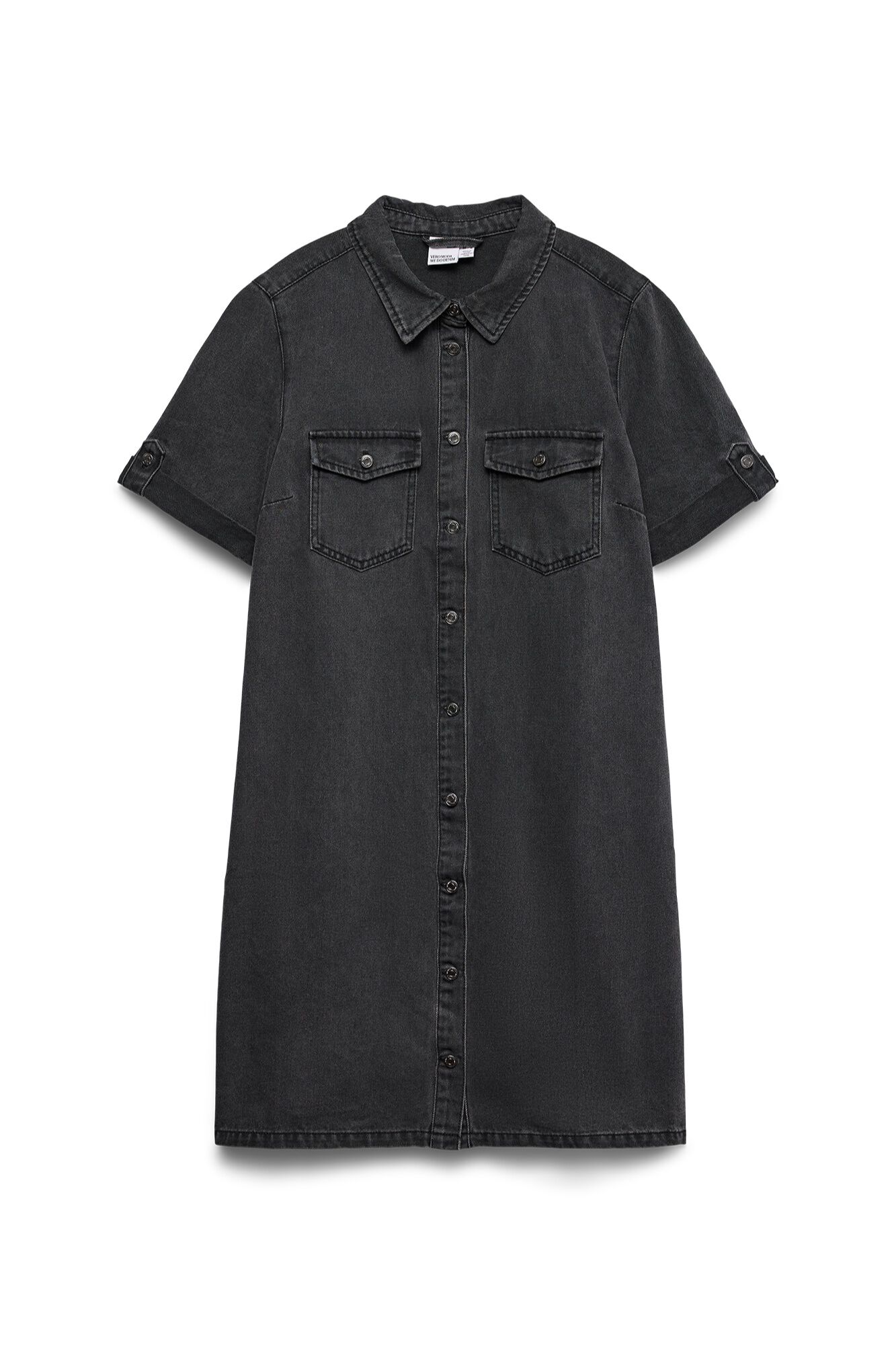 Vero Moda Vestido curto de manga curta em denim