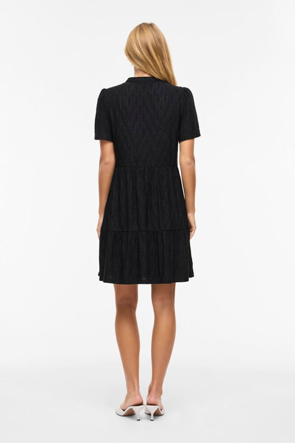 Vila Short dress with openwork details Black