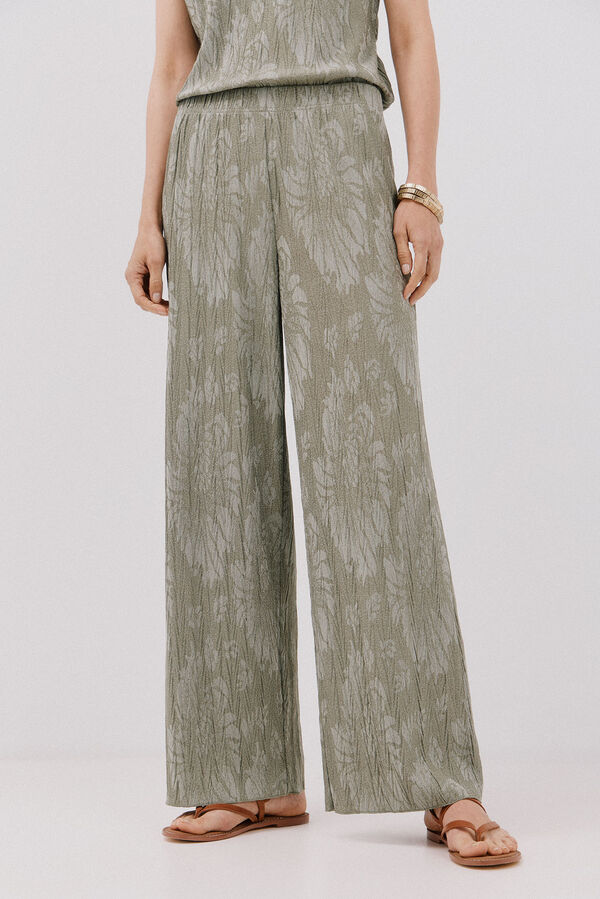 Cortefiel Jacquard knit trousers Kaki