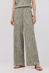 Cortefiel Jacquard knit trousers Kaki