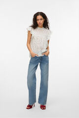 Vero Moda Blusa fluida de gola redonda Multicolorido