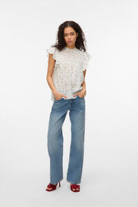 Vero Moda Blusa fluida de gola redonda