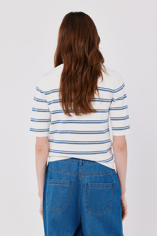 Cortefiel Short sleeve jumper Blue