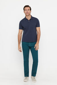 Cortefiel Slim fit dynamic coloured trousers Blue