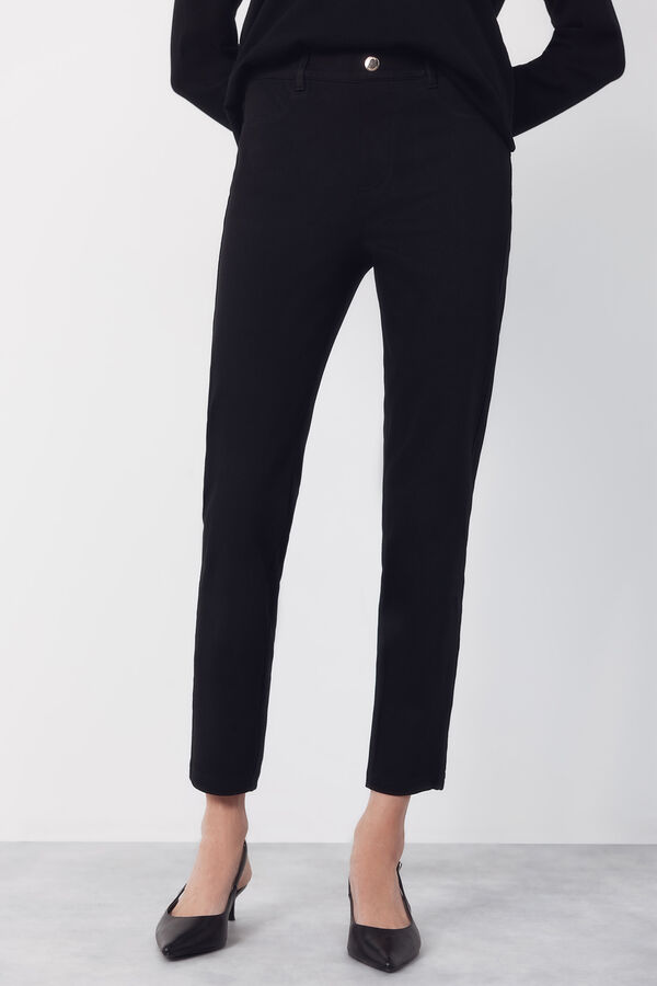 Cortefiel 5-pocket cut leggings Black