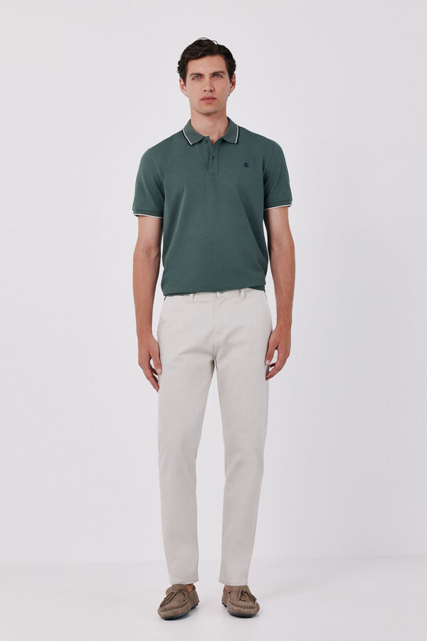 Cortefiel Piqu&eacute; polo shirt Kaki
