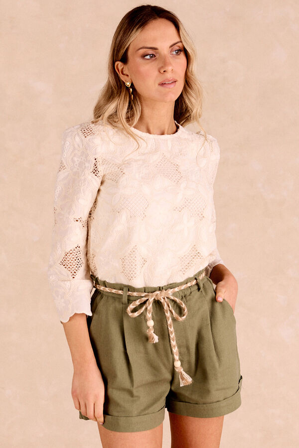 Polín Et Moi Blusa encaje Tiana Beige