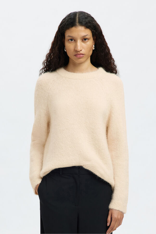 Selected Camisola de la&ccedil;ada de alpaca Tostado