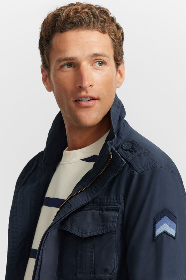 Silbon Jaqueta militar tingida para roupa Azul