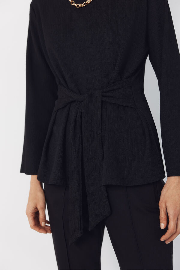 Cortefiel Front knot top Black