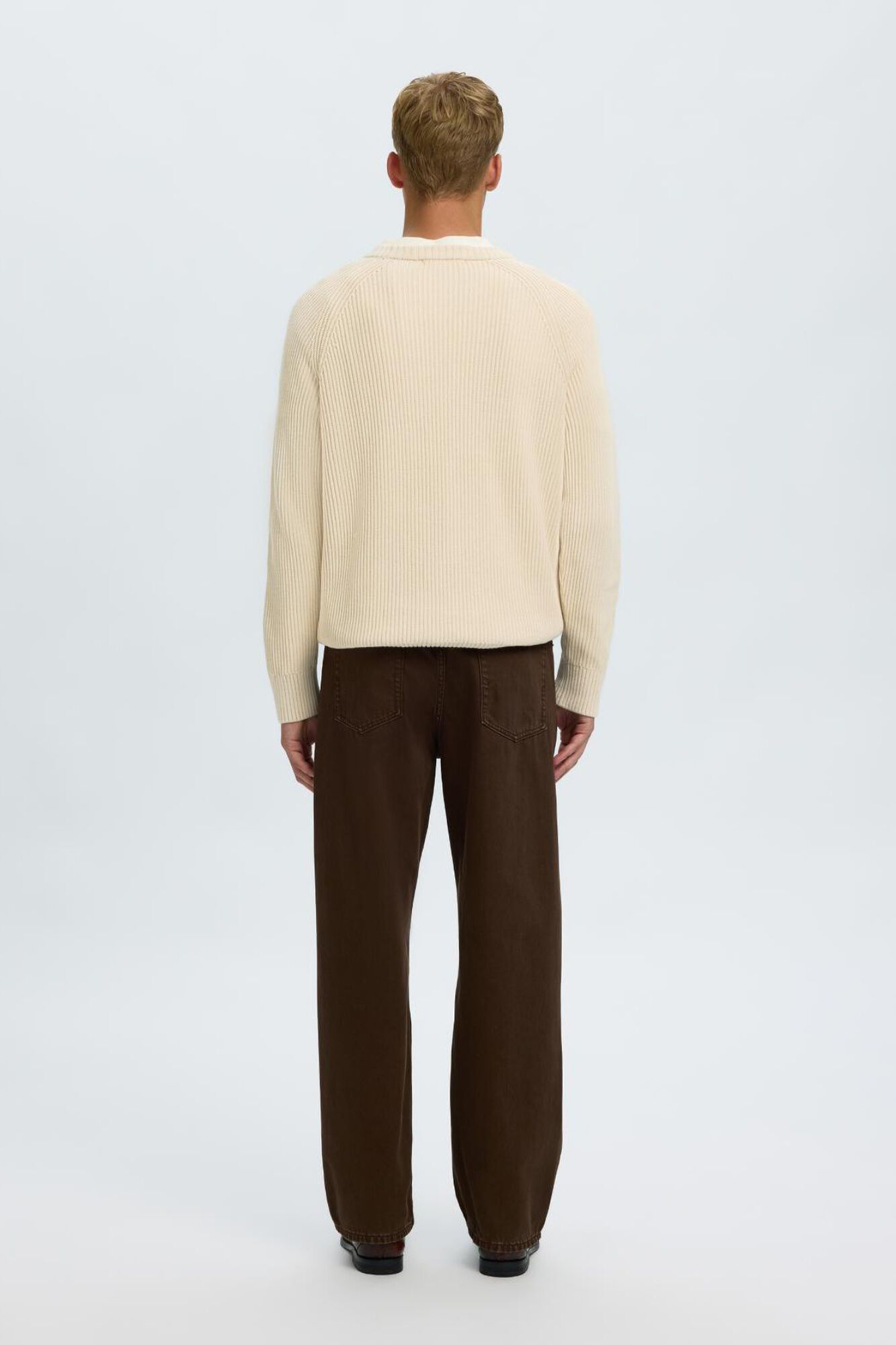 Selected Camisola canelada Relaxed Fit