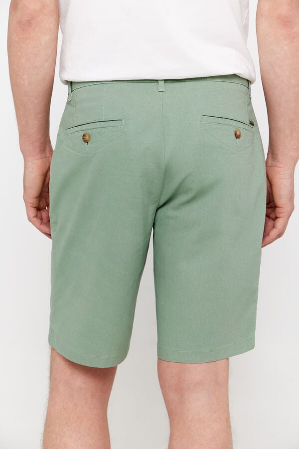 Cortefiel Printed chino Bermuda shorts Green