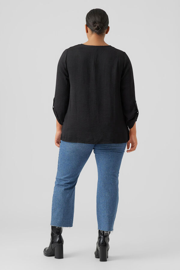 Vero Moda Curve Camisa decote em bico Curve Preto