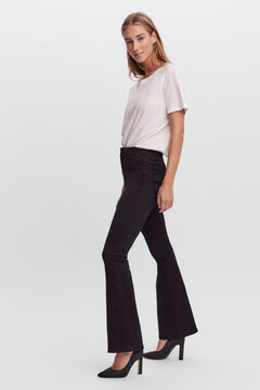 Cortefiel Flared trousers Black