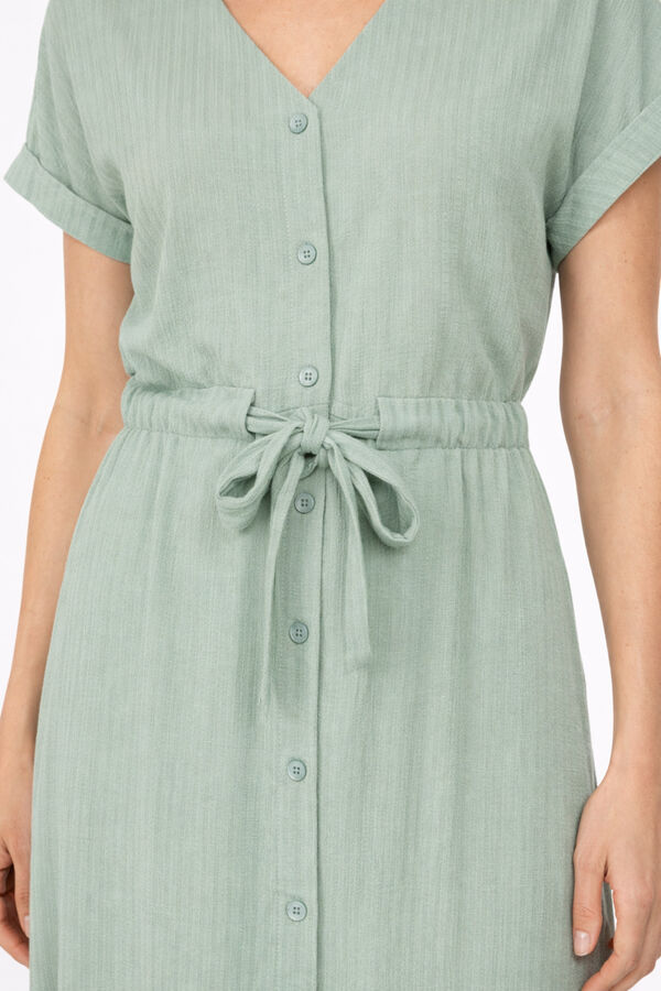 Vila Vestido midi de manga 2/4 em viscose Azul