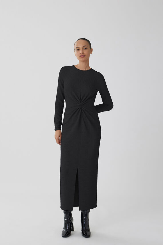 Vestido midi manga larga