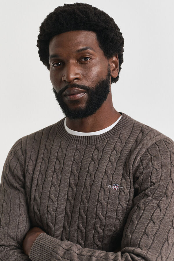 Gant Camisola de algodão com gola redonda Verde