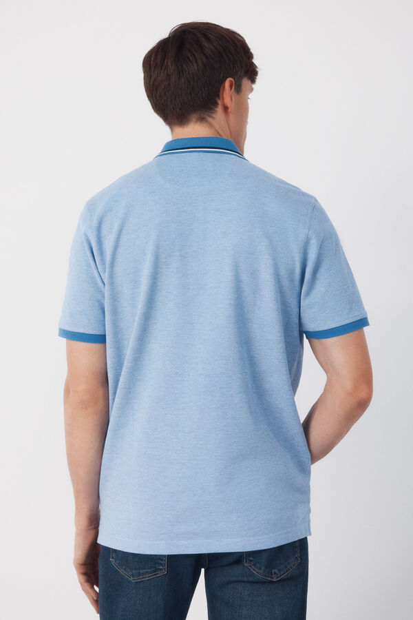 Cortefiel Oxford polo shirt Blue
