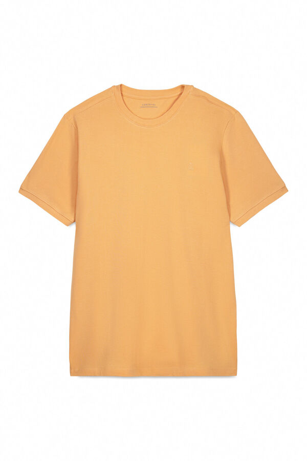 Cortefiel Basic piqué t-shirt Orange