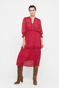 Cortefiel Recycled polyester dress Printed red